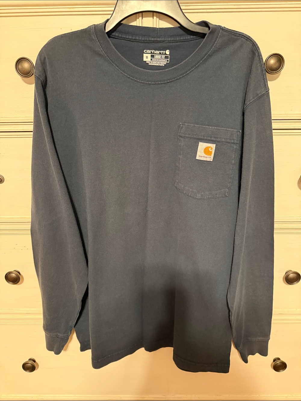 Carhartt Men's Crewneck Pocket Sweater in Faded Navy